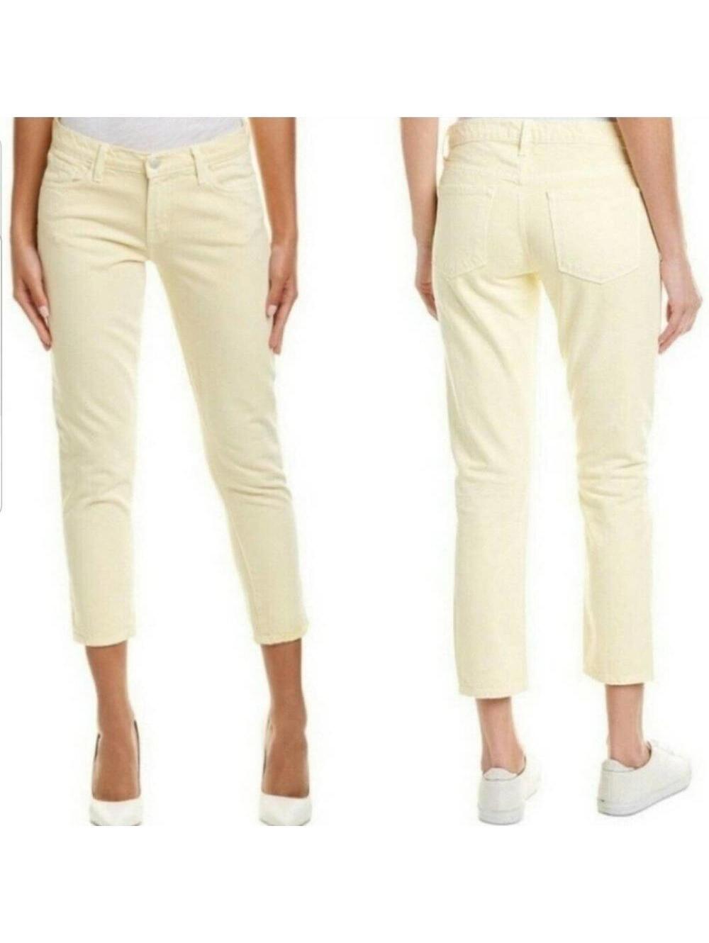 NWT J Brand Mid Rise Slim Straight Crop Jeans Women's 30 Ivory Cream MSRP $198